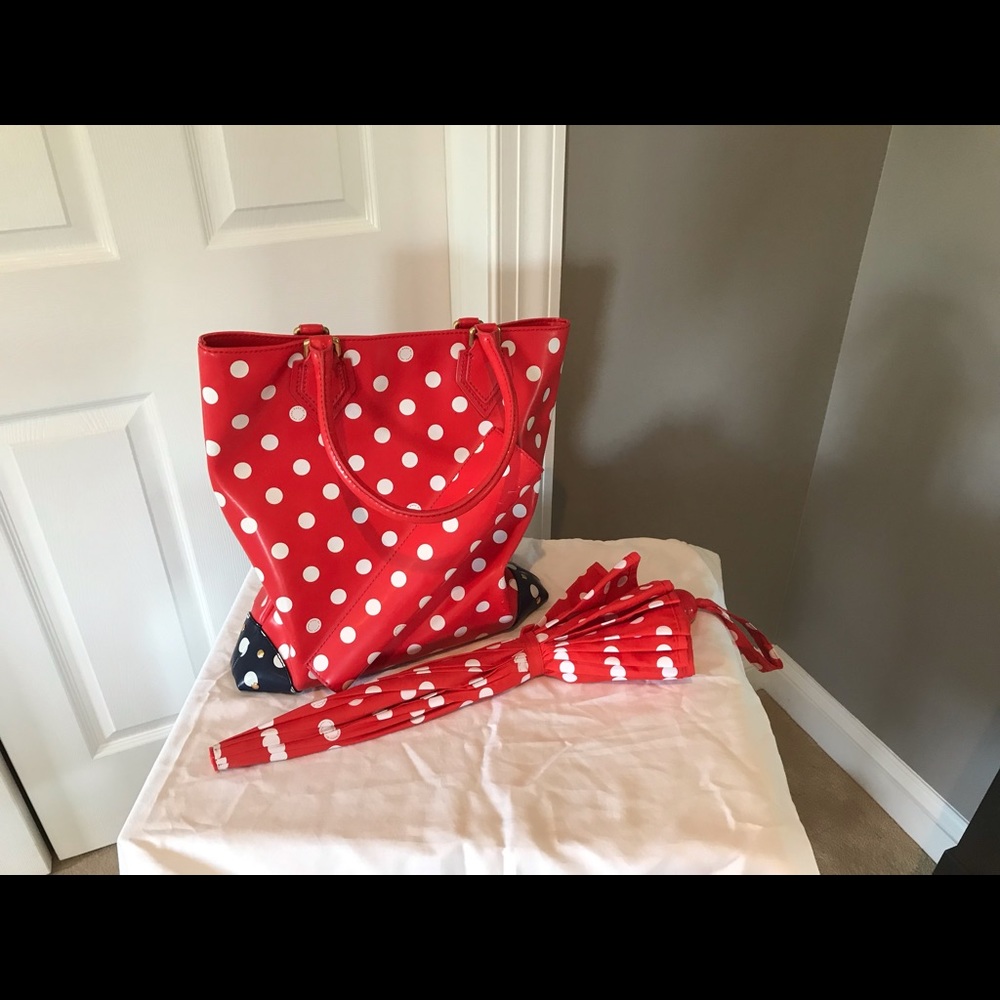 Marc Jacobs polka dot bag and matching umbrella